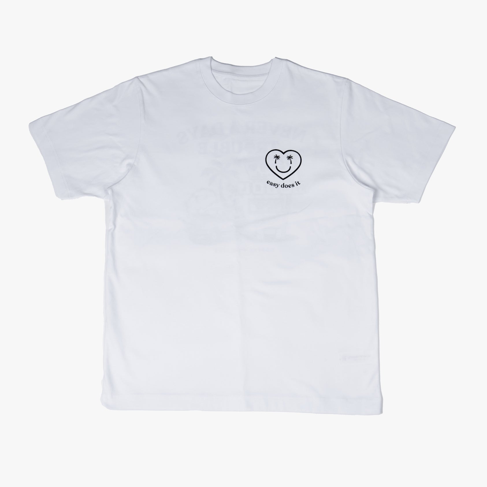 NEVER A DAYS TROUBLE Old School structured Tee- White